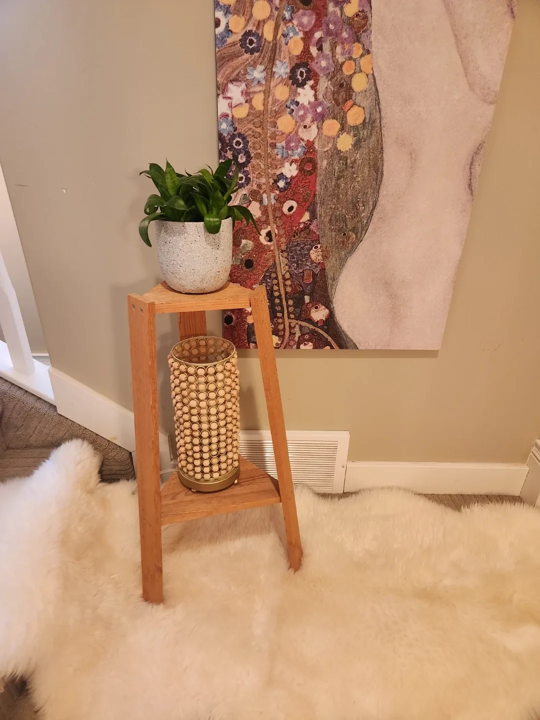 Wooden 2 shelf Plant Stand