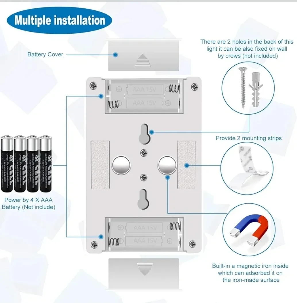 LED Night Lights - Cordless, Battery Operated (4 Pack) image indicator(4)