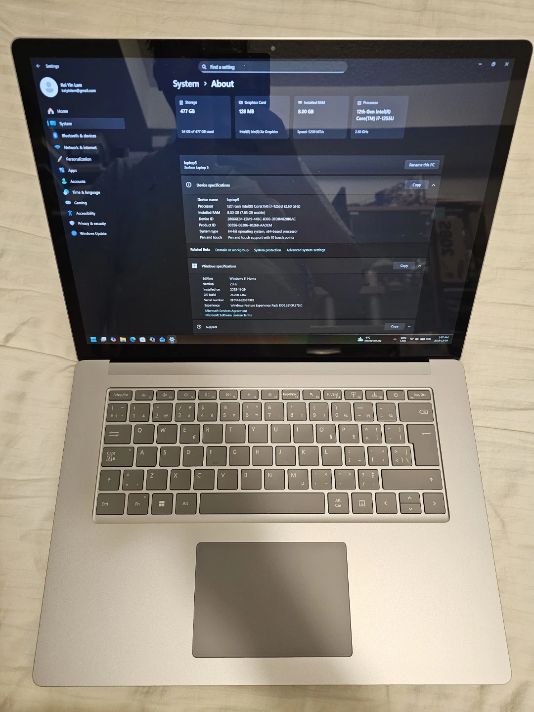 Microsoft Surface Laptop 5 15" Intel i7-1255U 8GB-512GB Platinum - photo 4