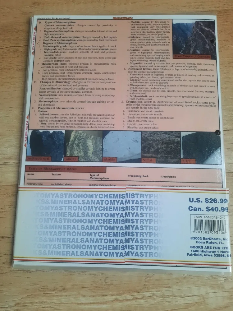 QuickStudy Science Charts/Reference Guides (Set of 5) #cleanout image indicator(6)