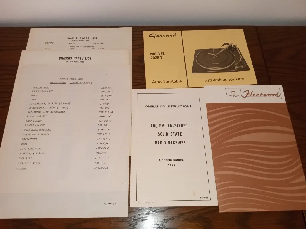 Vintage Fleetwood Stereo Console with Garrard Turntable image indicator(7)