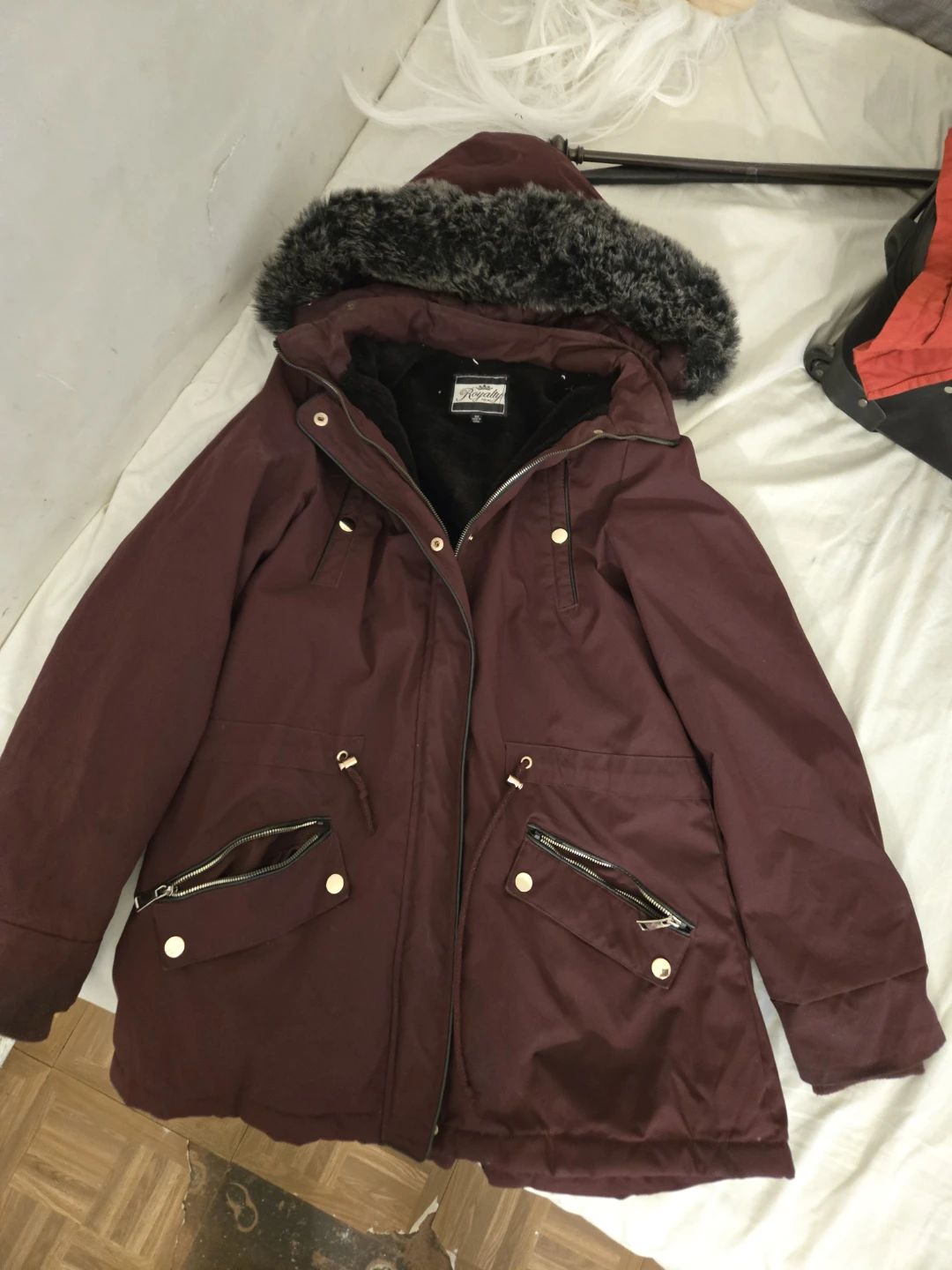 Royalty For Me 3X Burgundy Winter Coat
