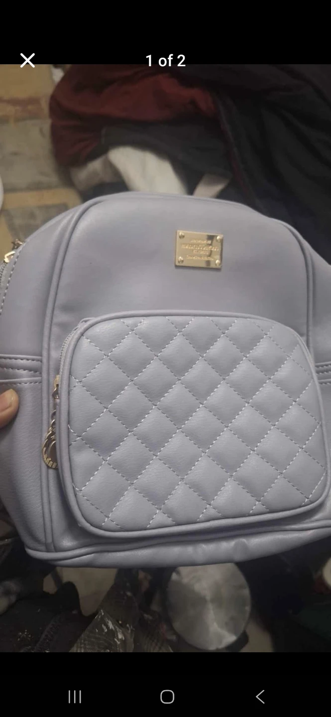 Grey Backpack with Teddy Bear Charm - photo 2