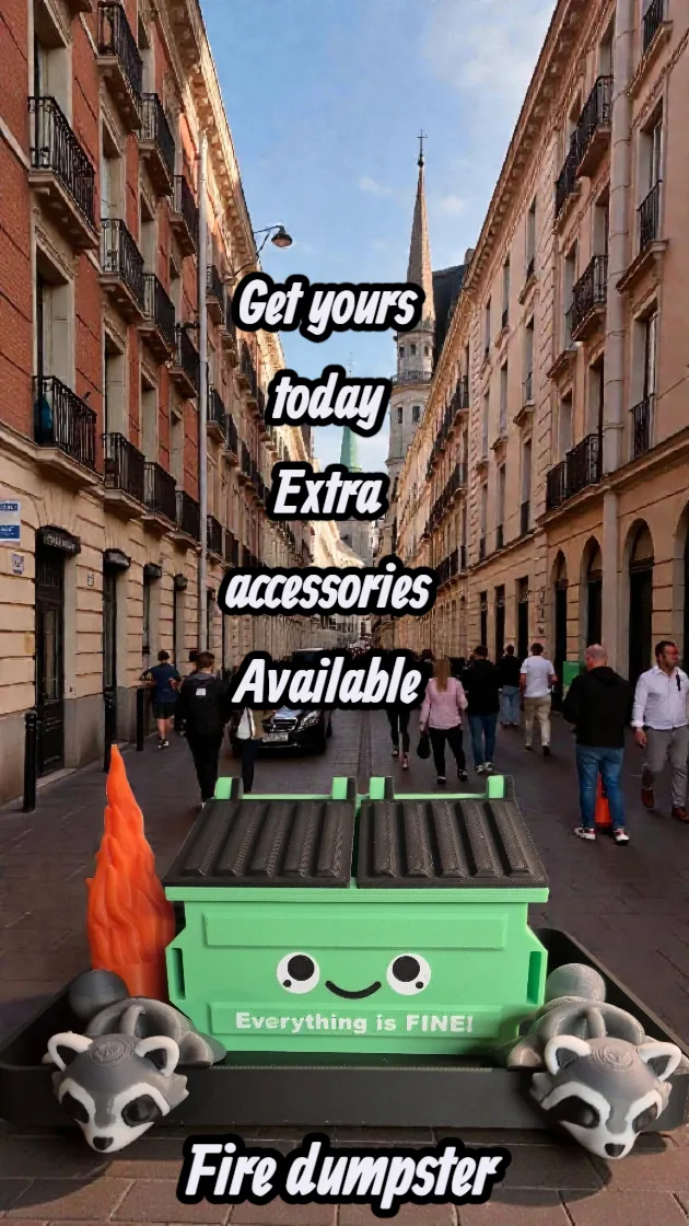 3D Printed Dumpster Fire Set