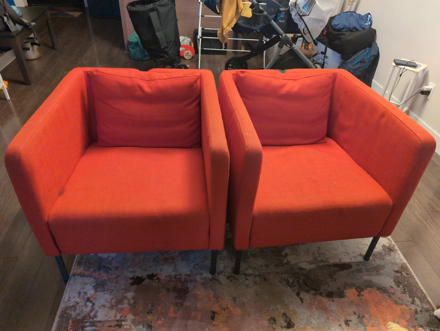 Two Red Armchairs (Ikea)