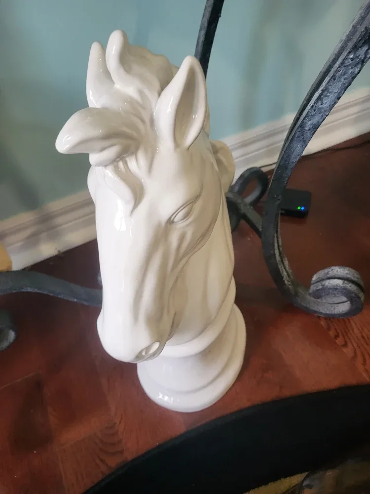 White Ceramic Horse Head Decor