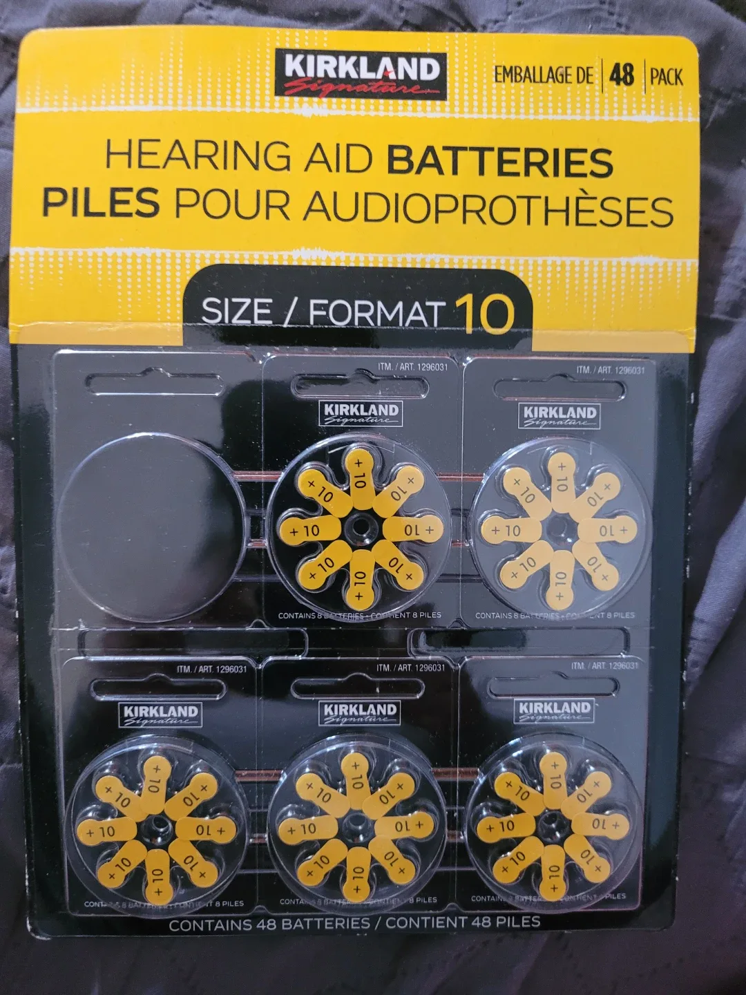 Kirkland Signature Hearing Aid Batteries Size 10, 48 pack
