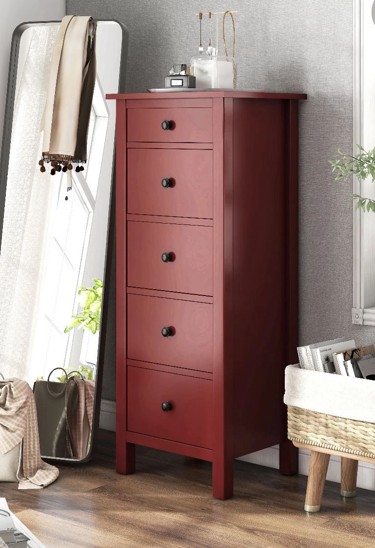 Red 5-Drawer Chest