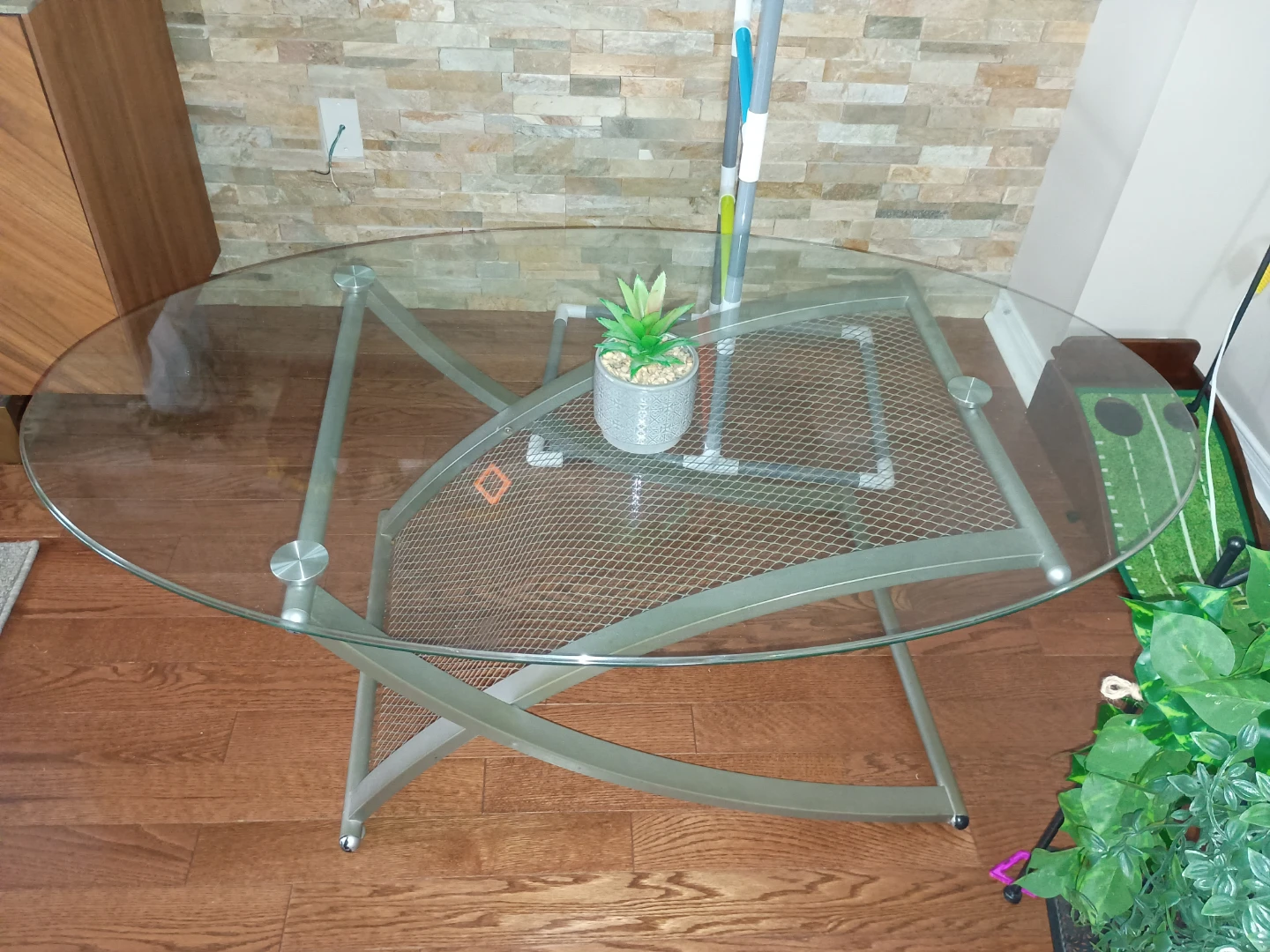 Glass Oval Coffee Table