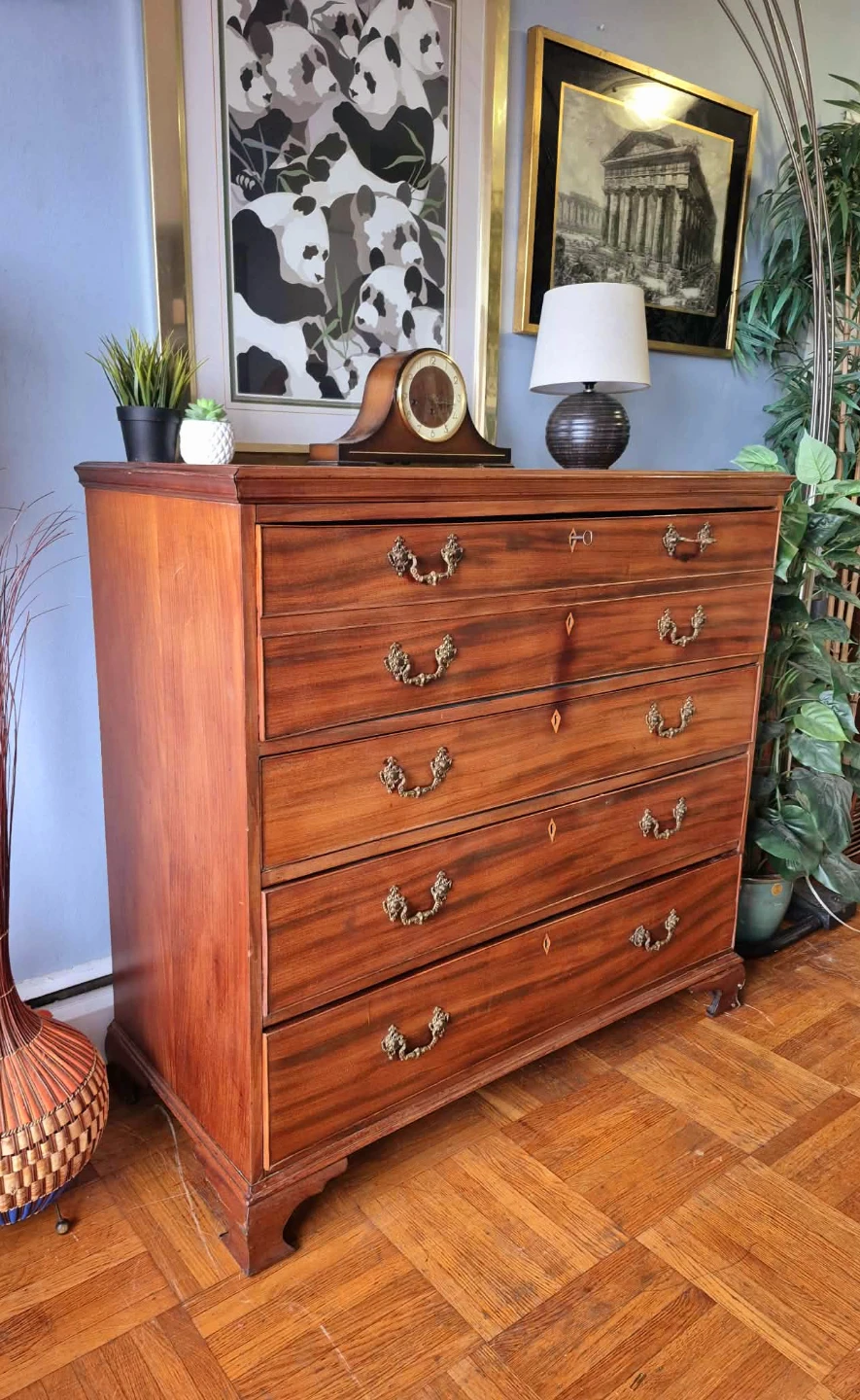 Antique Drop Down Secretary Desk With Drawers With Lock And Key - photo 3