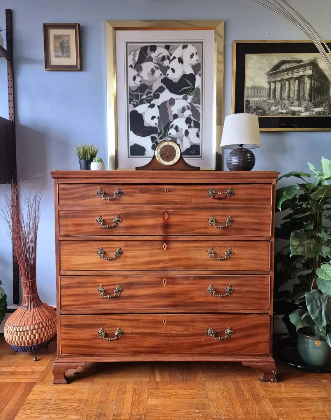 Antique Drop Down Secretary Desk With Drawers With Lock And Key - photo 4