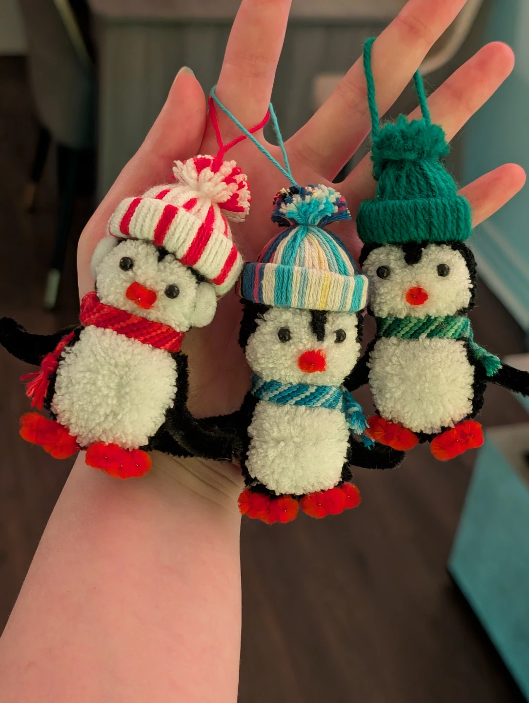 yarn Christmas gnomes, ornaments handmade