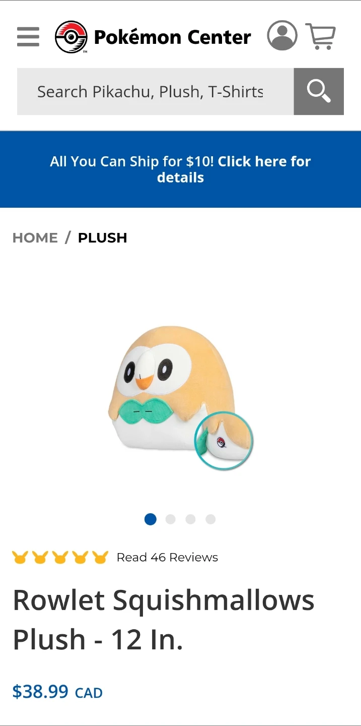 Pokemon 'Rowlet' Squishmallows Plush (12 Inch) - NEW!!! - photo 5