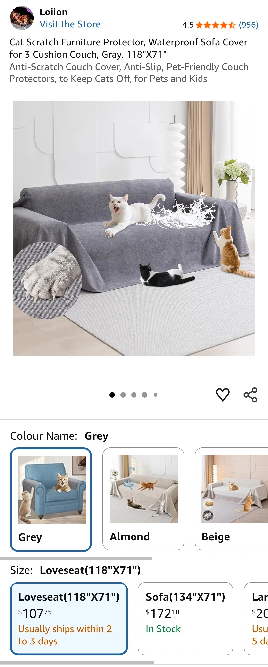 Scratch resistant, Waterproof Couch Cover - 118"x71" - 2pcs