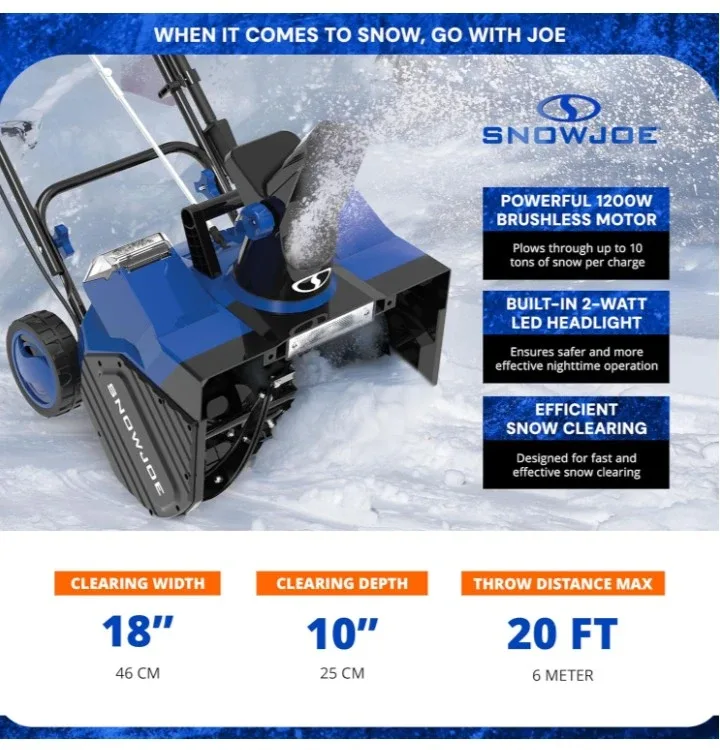 🚨50% OFF🚨 Snow Joe 48V 18-in Cordless Electric Snowblower image indicator(4)