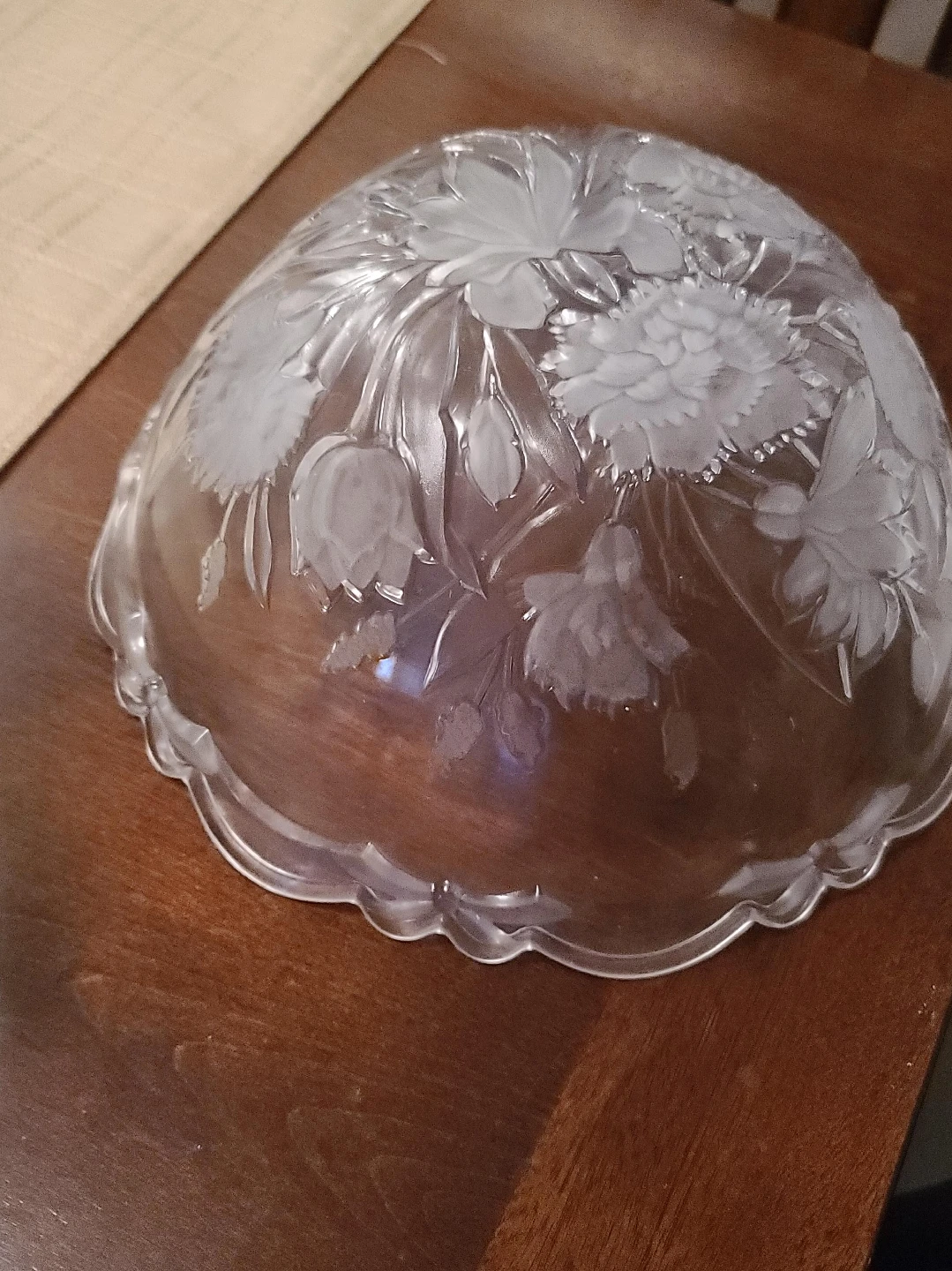 Floral Etched Glass Bowl - photo 2