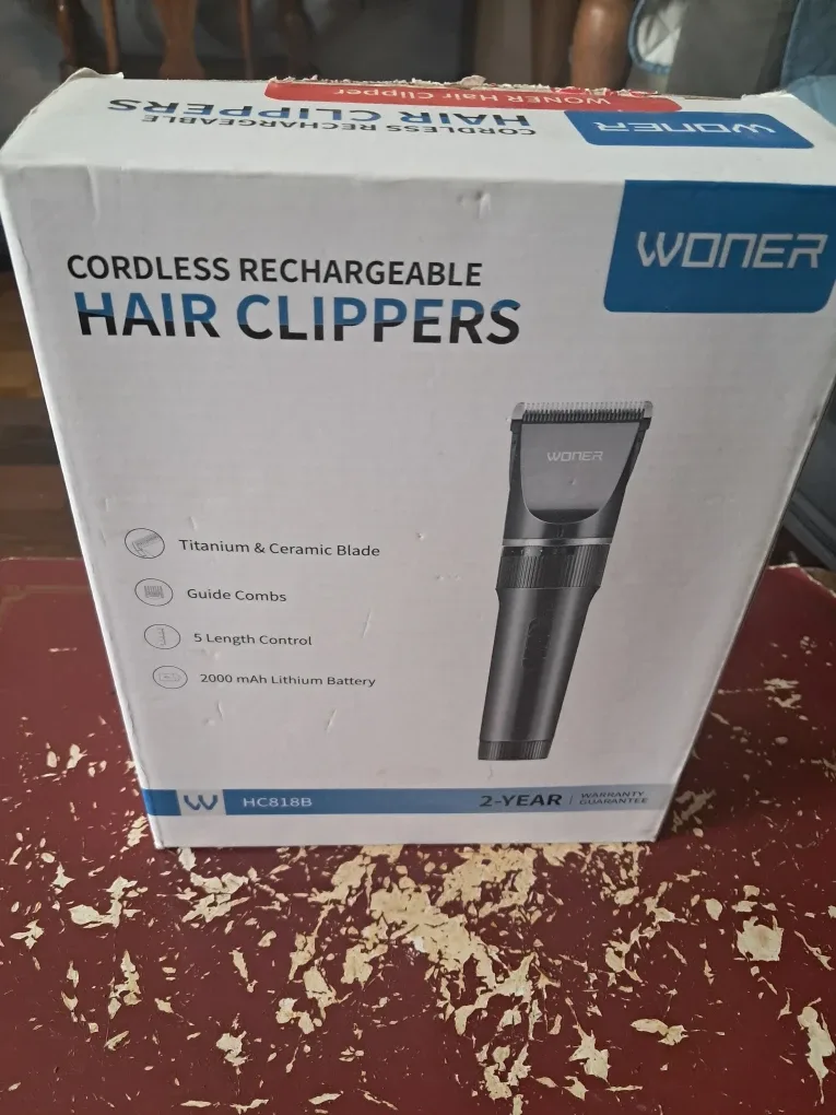 WONER Cordless Rechargeable Hair Clippers HC818B