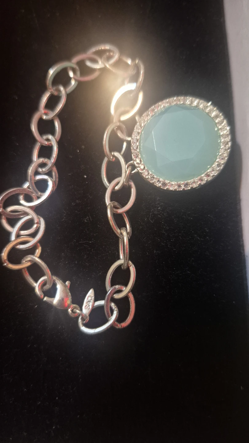 Silver Tone Bracelet with Blue Stone - photo 2