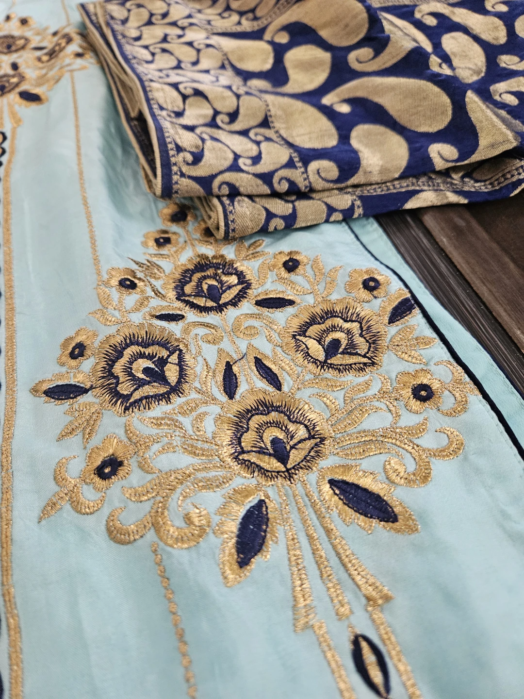 Light Blue Embroidered Punjabi Suit - photo 3