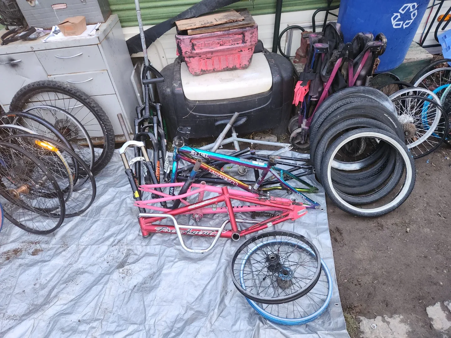 Bicycle Frames, Forks, Wheels, Tires