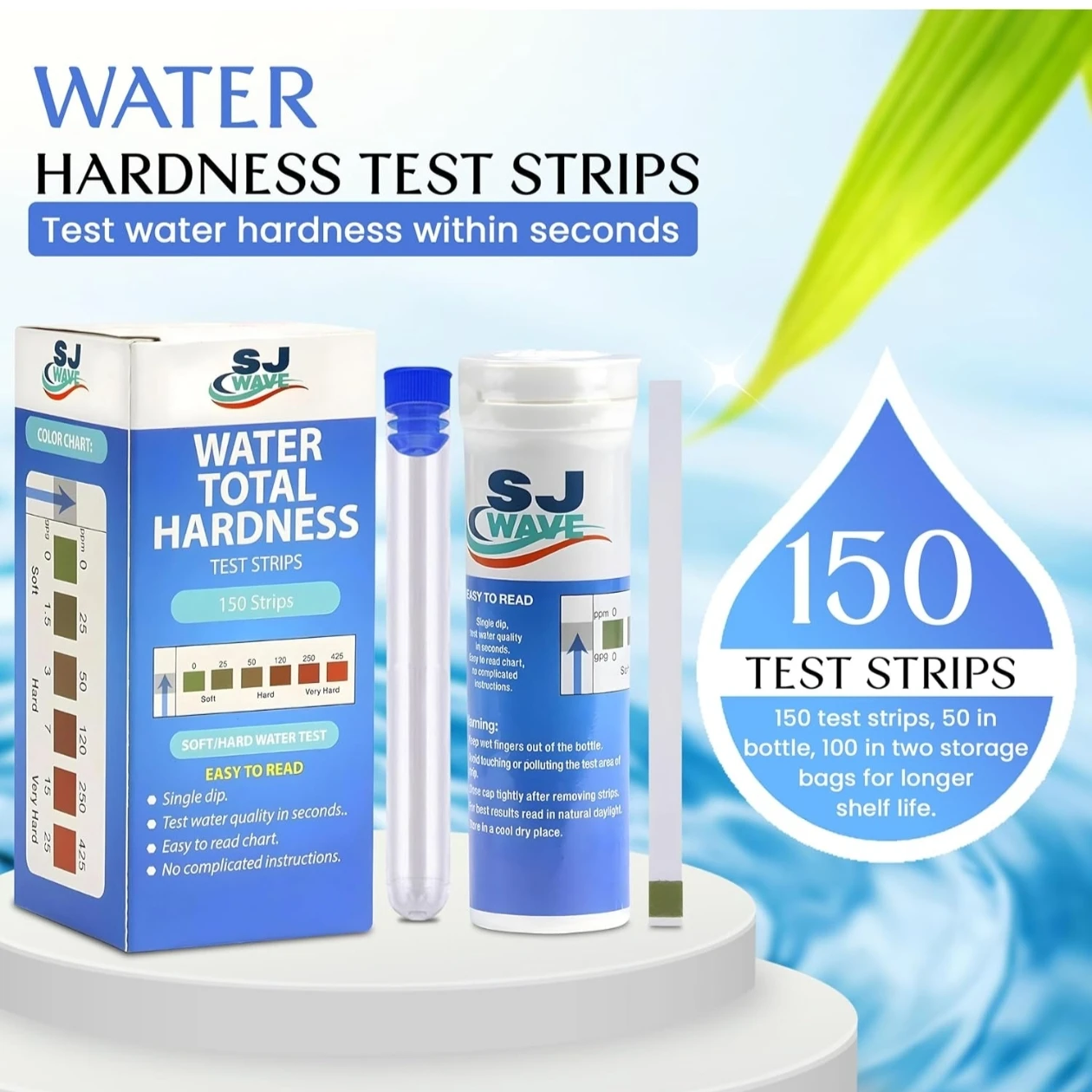 SJ Wave Water Total Hardness Test Strips - 150 Count