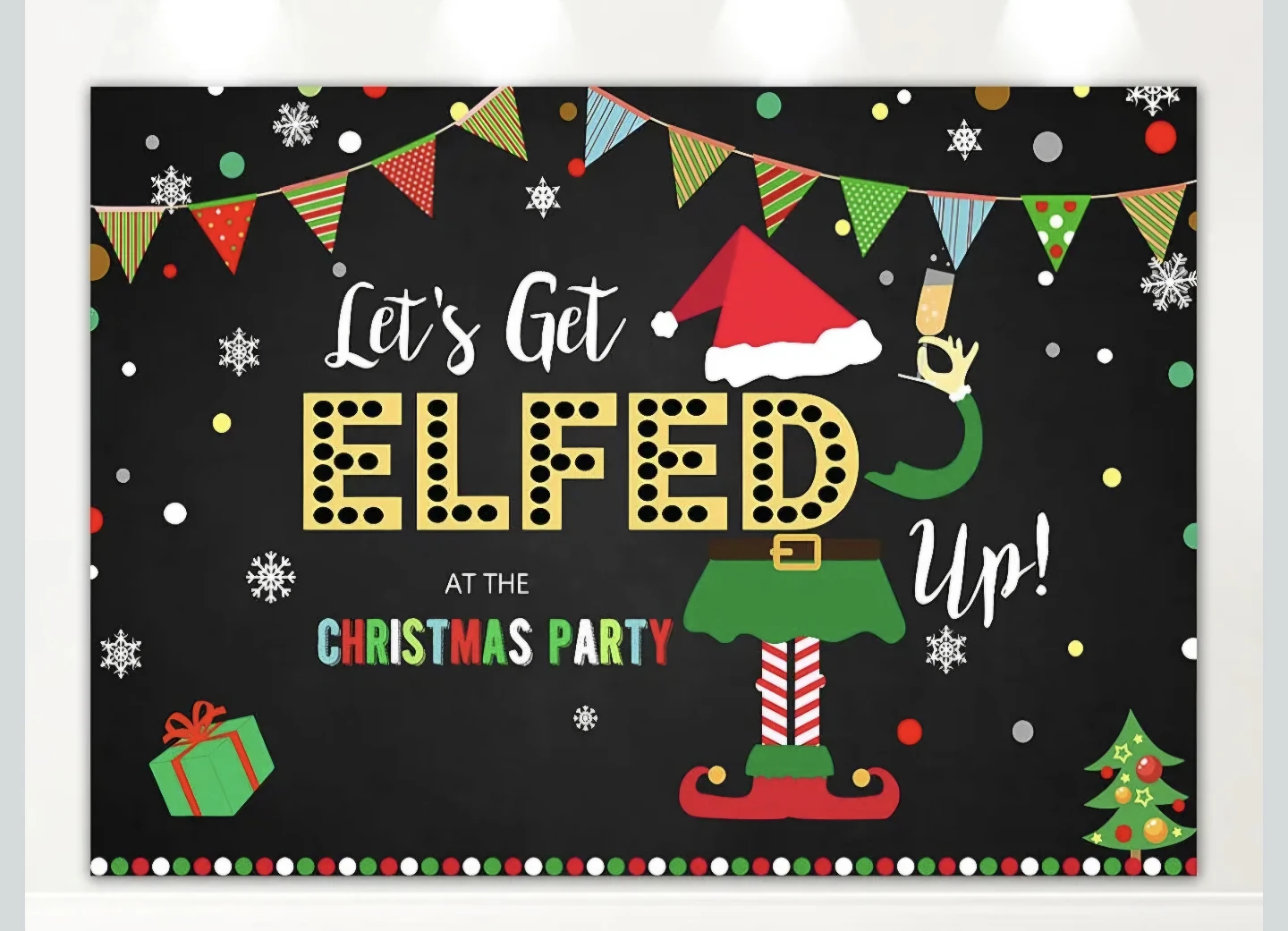 Christmas Party Backdrop 150x120 #Cleanout
