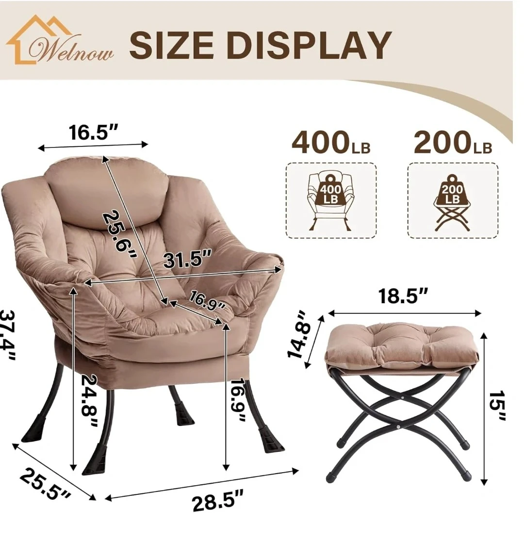 Welnow Accent Chair with Ottoman - photo 4