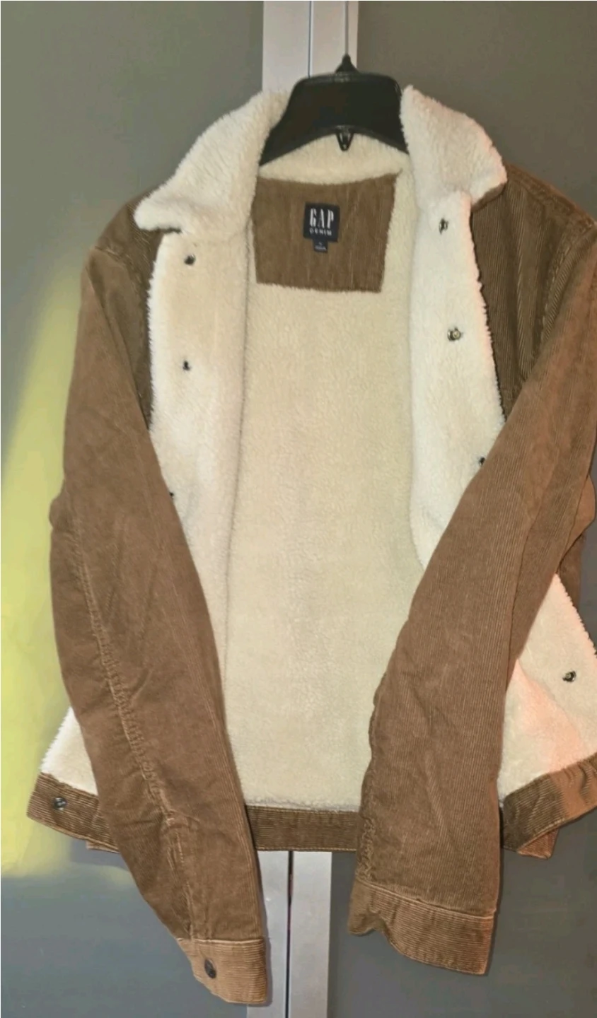 GAP Brown Corduroy Sherpa Lined Jacket Size M - photo 3