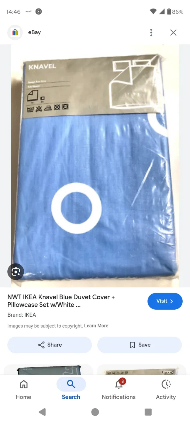 New IKEA Knavel Blue Duvet Cover Set