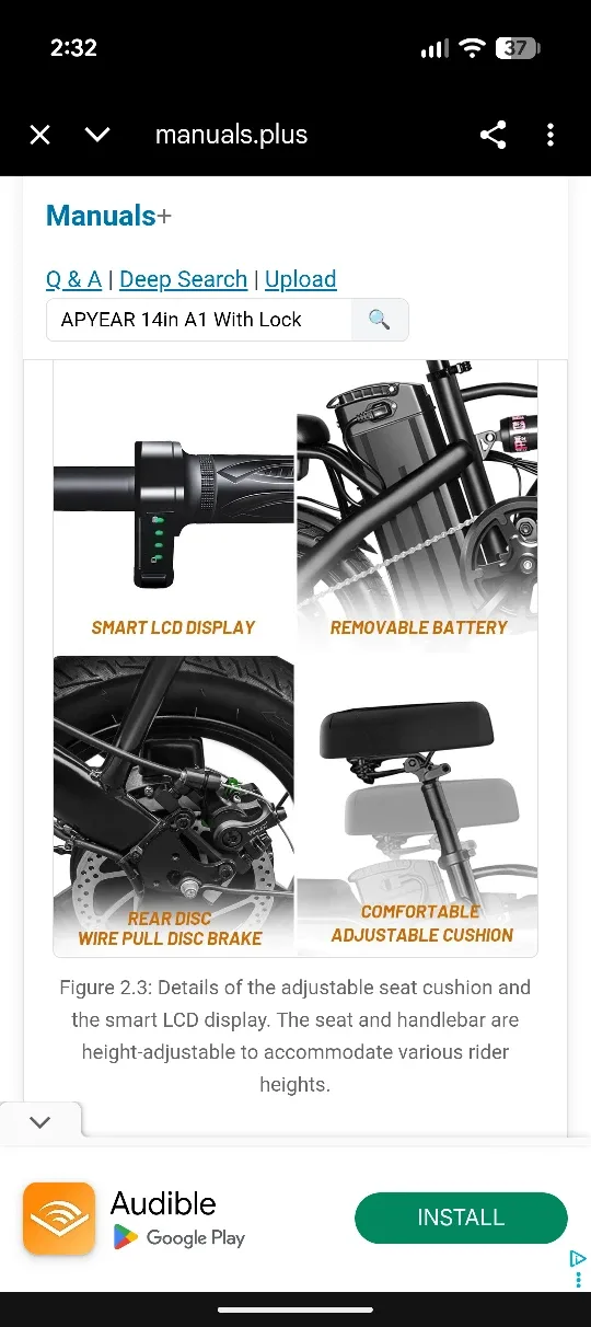 APYEAR 14in A1 Folding Electric Bicycle image indicator(2)