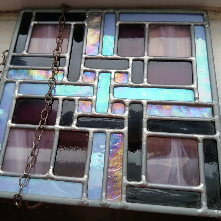 Vintage Stained Glass Window Hanging image indicator(2)