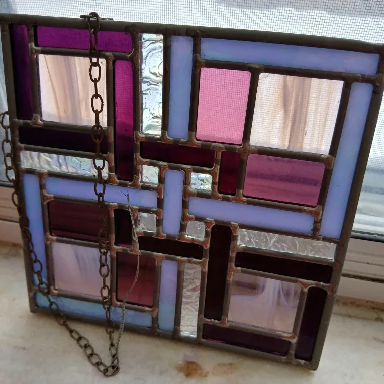 Vintage Stained Glass Window Hanging image indicator(3)