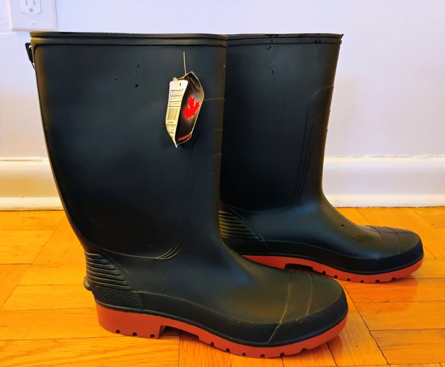 Zellers Black Rubber Rain Boots - Size 12 - NEW