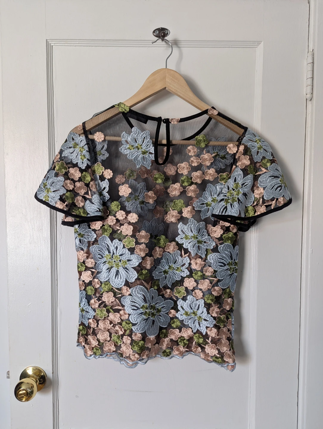 Shein Floral Embroidered Mesh Top - photo 2