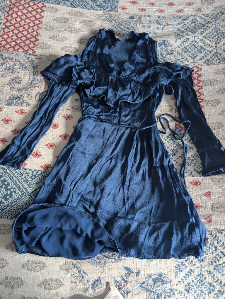 Mango Blue Party Dress - Size S