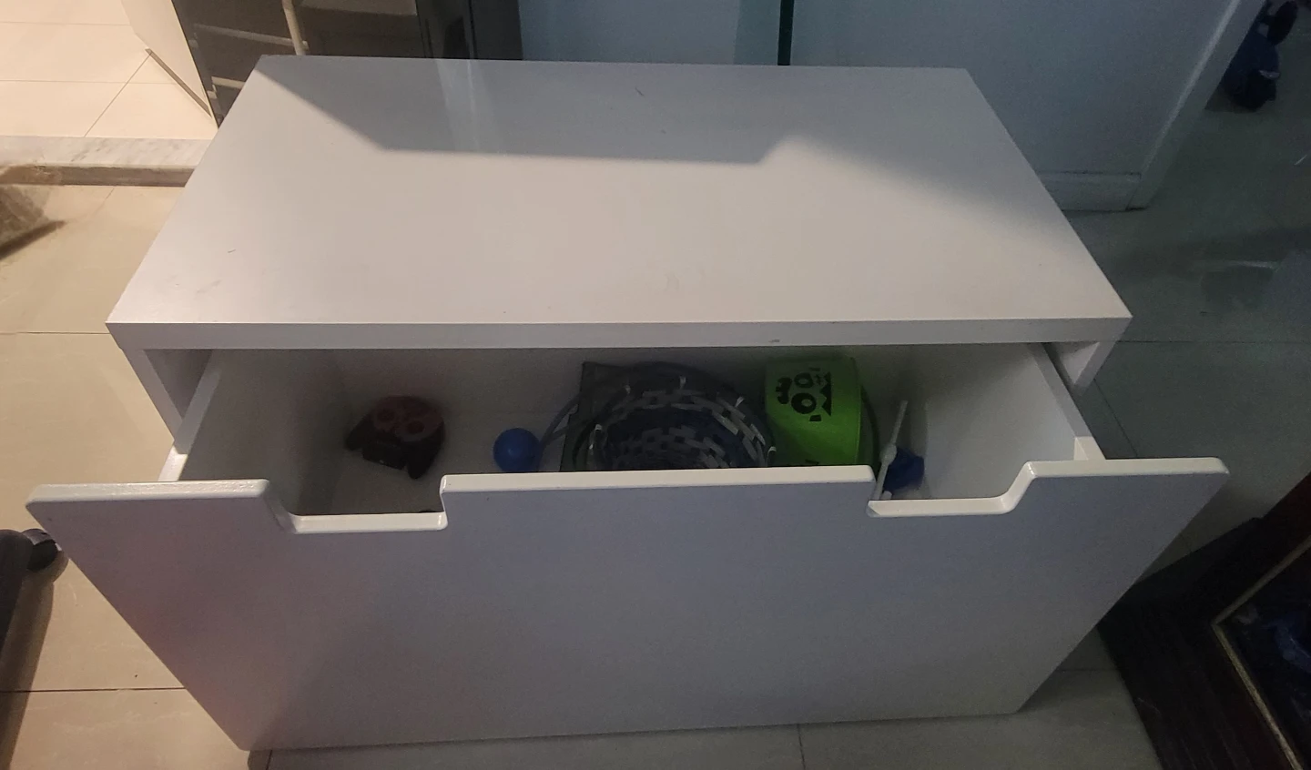 White Storage Box with Drawer - photo 2