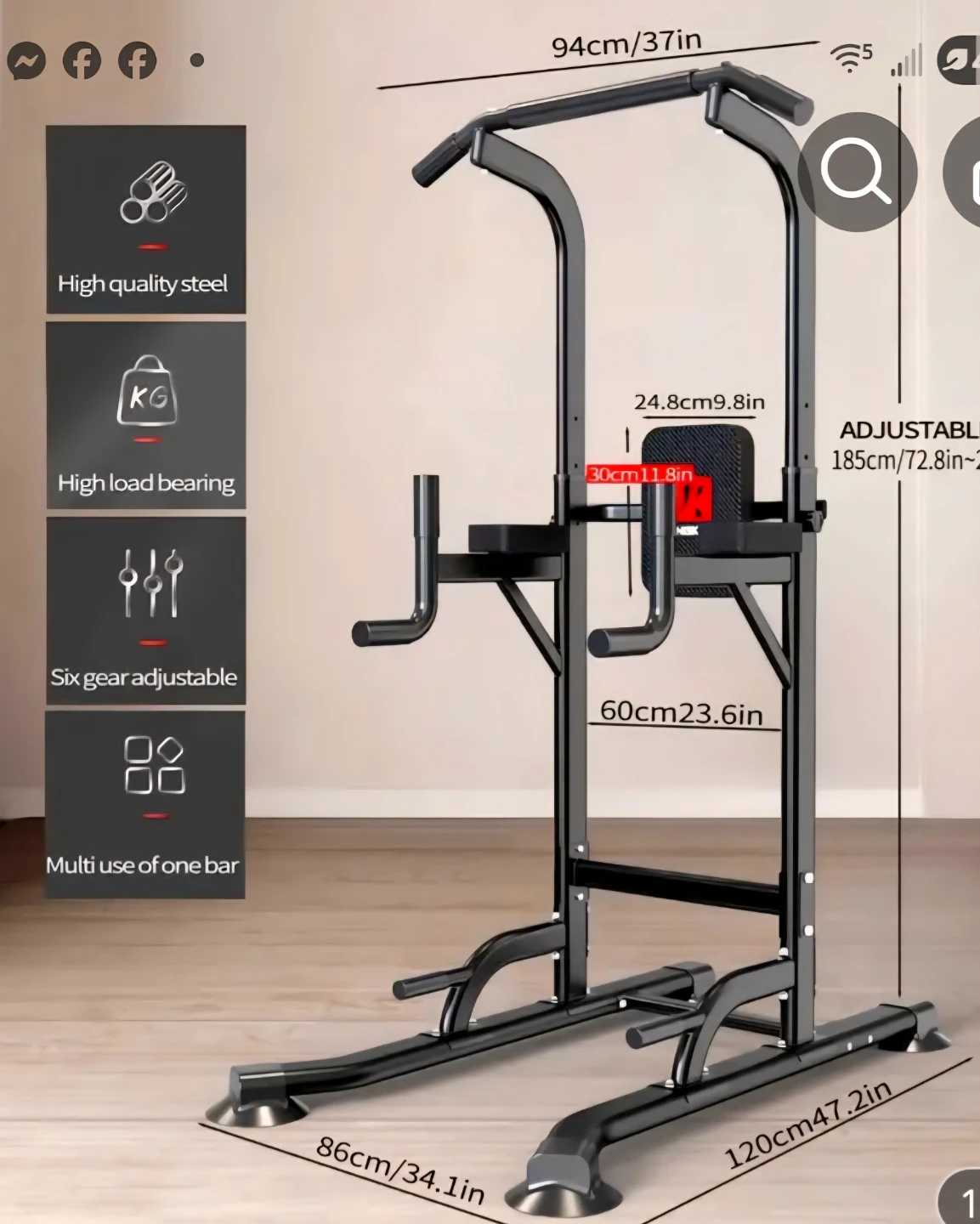 Kinskano Power Tower Pull Up Dip Station