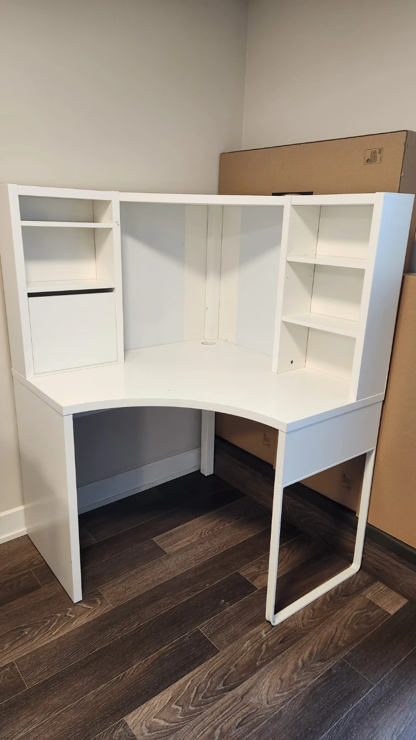 IKEA Corner Desk with Hutch - White