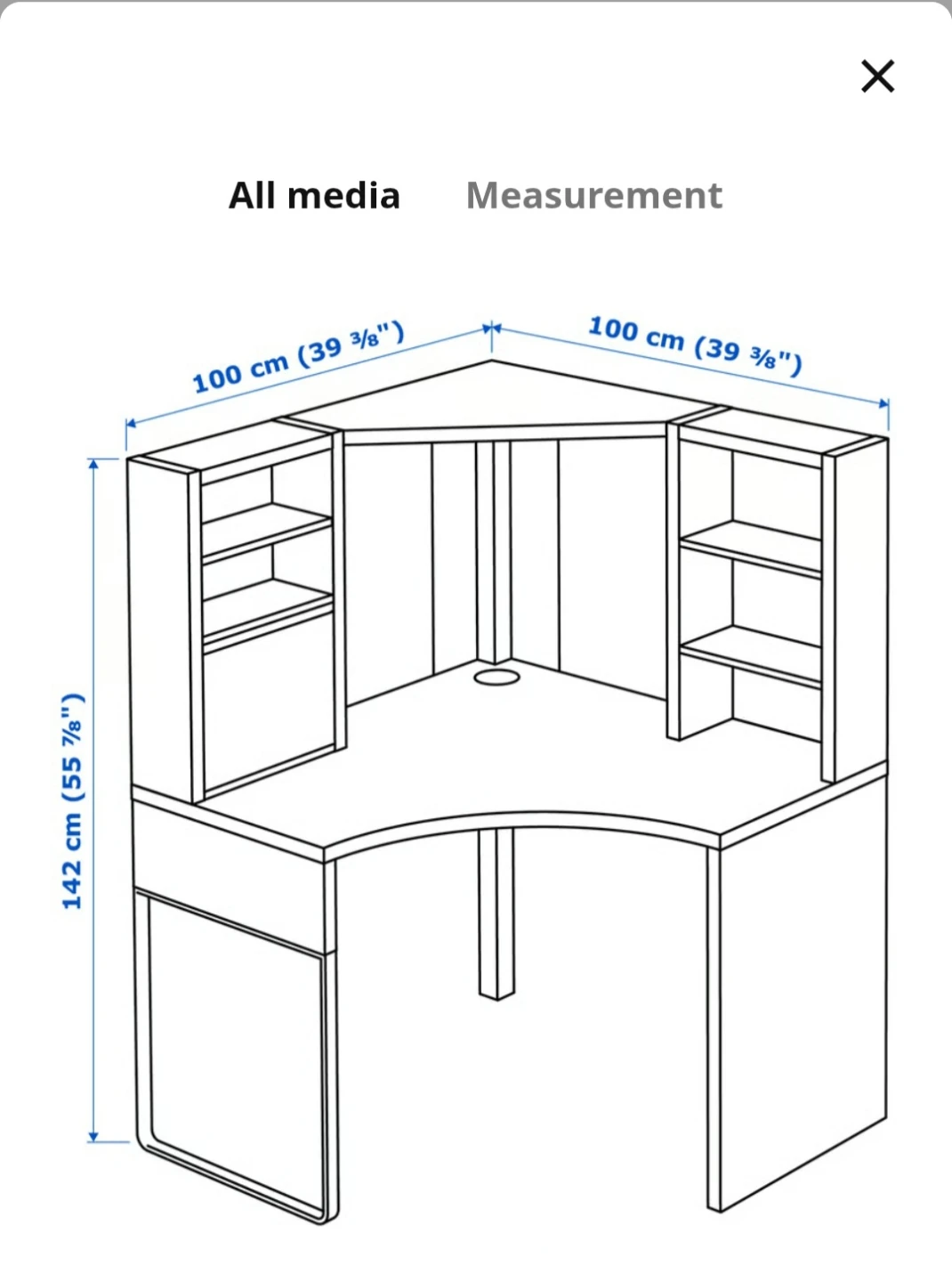 IKEA Corner Desk with Hutch - White - photo 4
