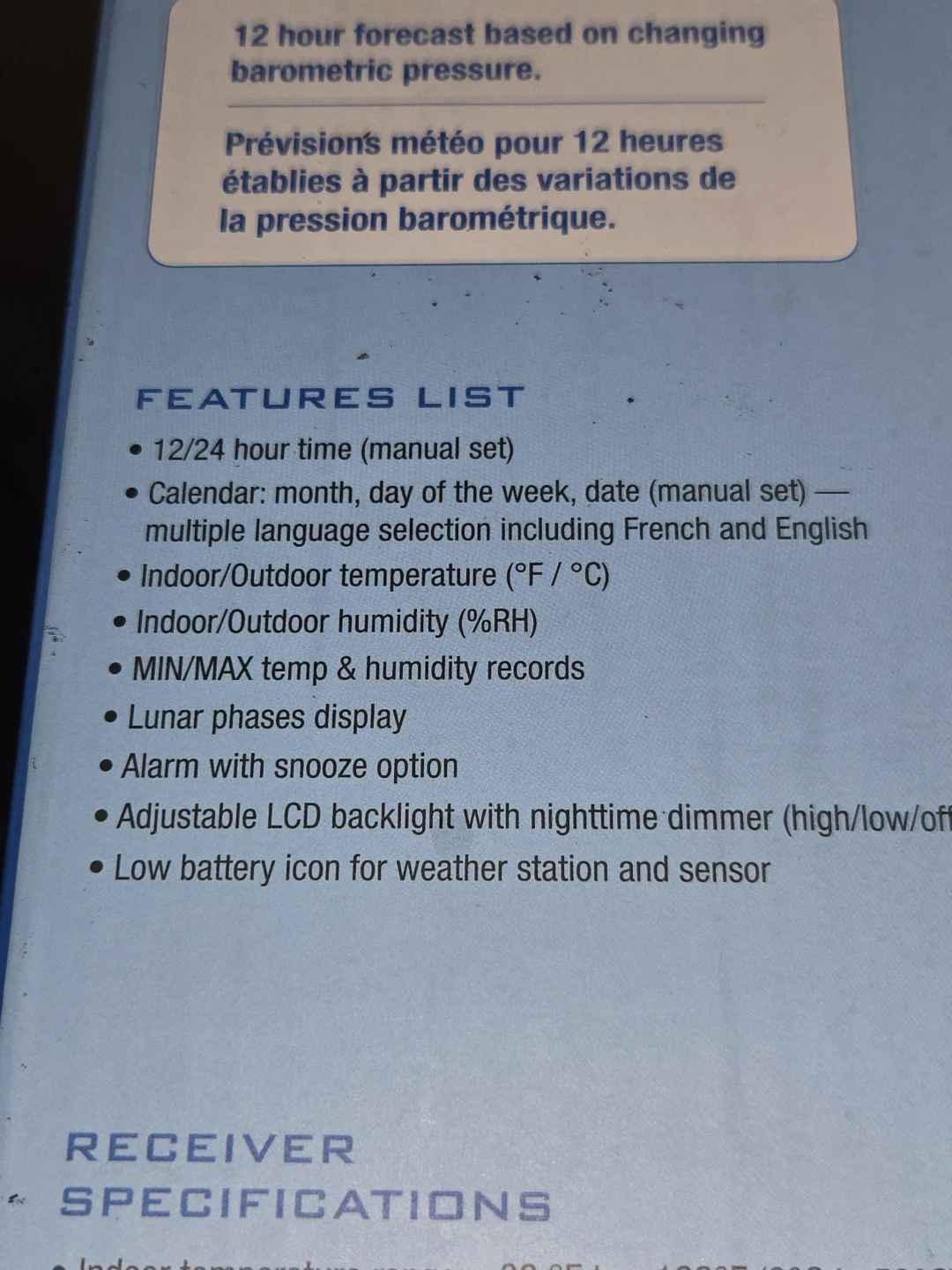 La Crosse Wireless Color Forecast Station - photo 2