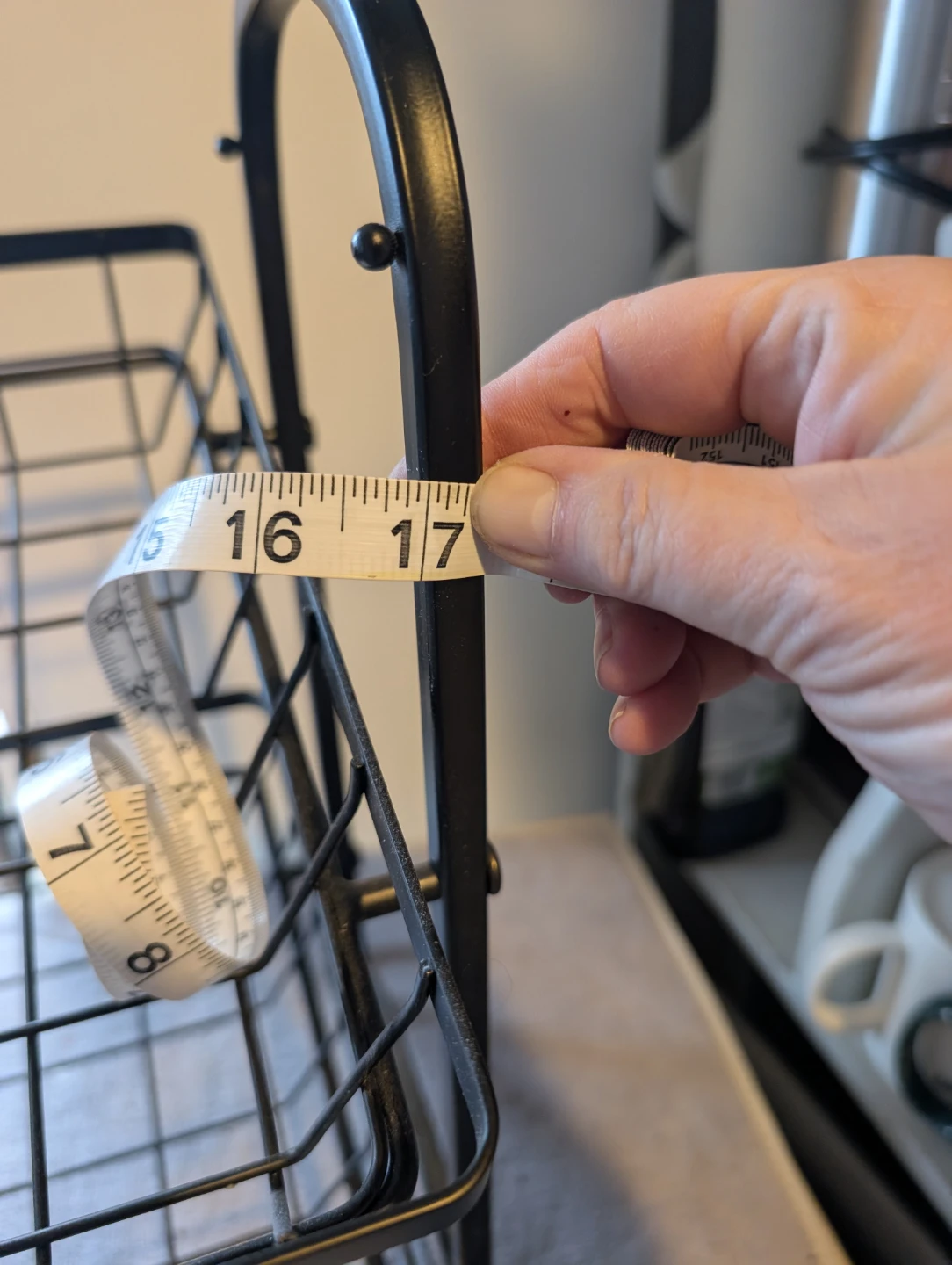 Black Metal 2-Tier Basket Stand - photo 5
