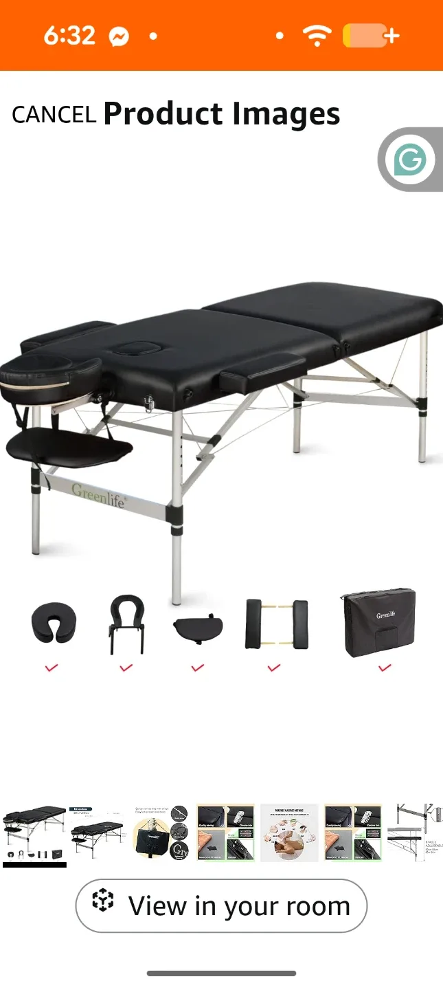 Greenlife Black Massage Table w/ Accessories
