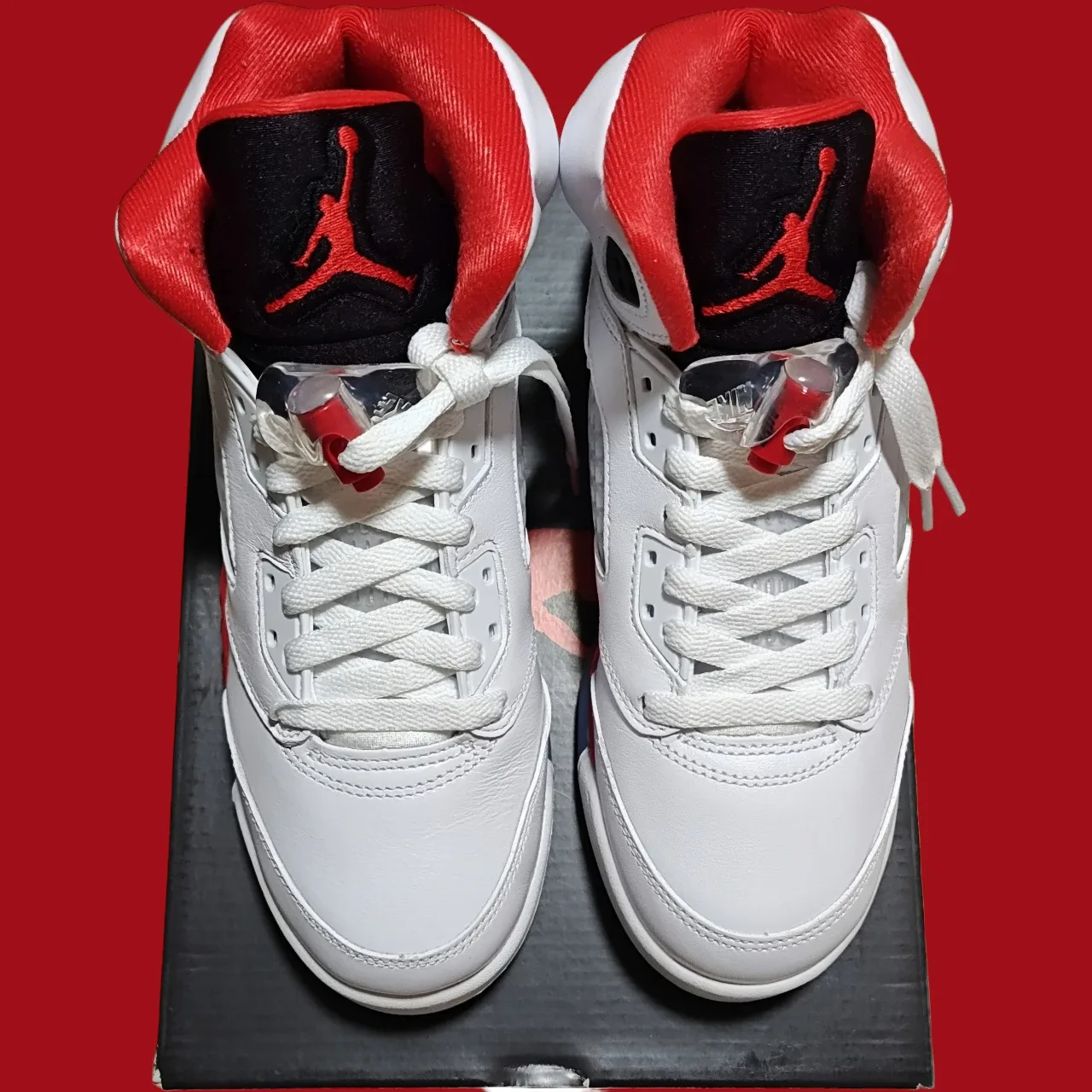 *NIB* 6.5Y—Nike Air Jordan 5 Retro "White/Fire Red-Black"