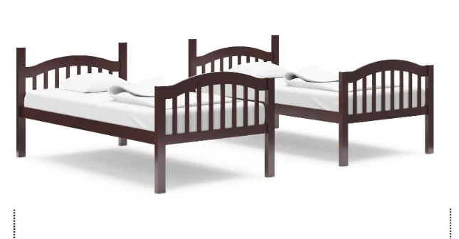 Twin Bed Frame & Mattress - Dark Wood