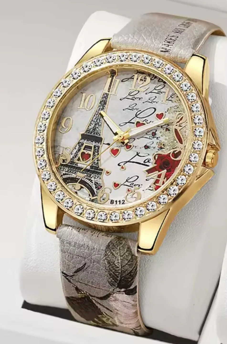 Paris Eiffel Tower Ladies Watch - Gold Tone