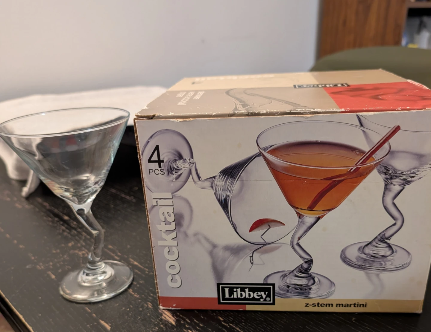 Libbey Z-Stem Martini Cocktail Glasses (4)