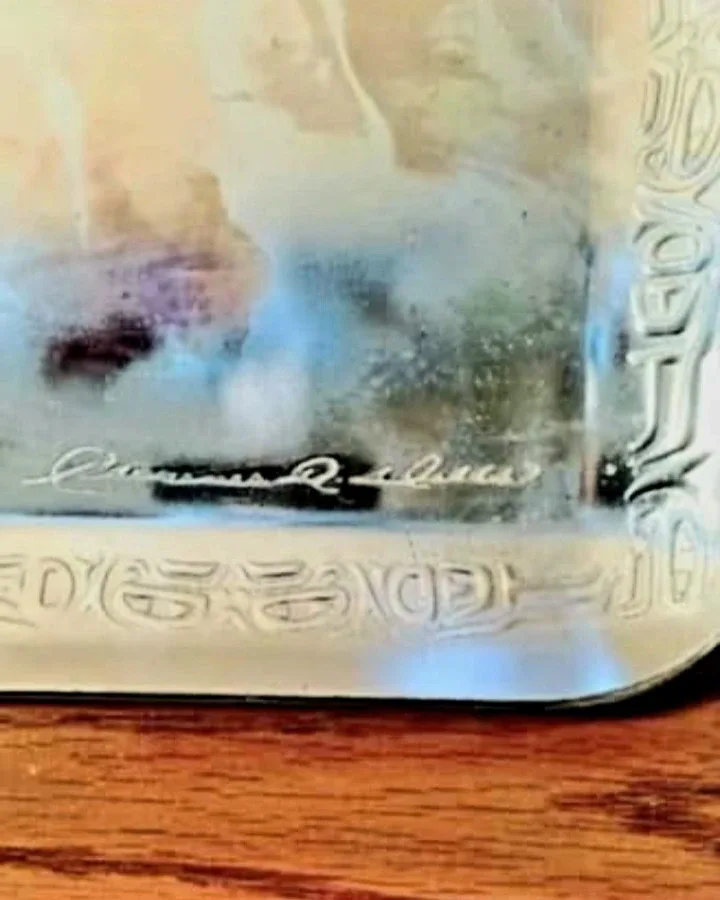 Vtg. Signed S.P. Heavy Brass Hand Crafted Tray image indicator(4)