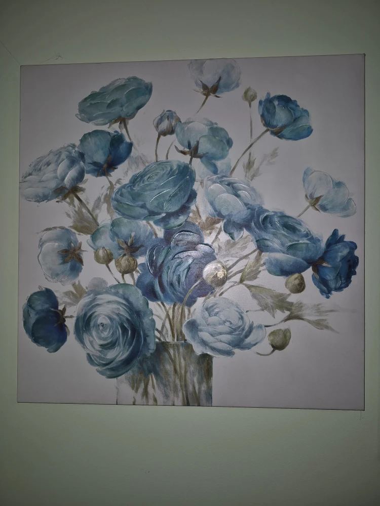 Floral Canvas Wall Art - Blue Flowers