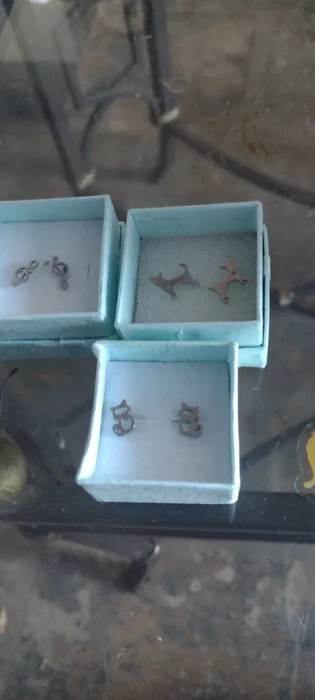 Silver Earrings: Music Note, Dog, Cat