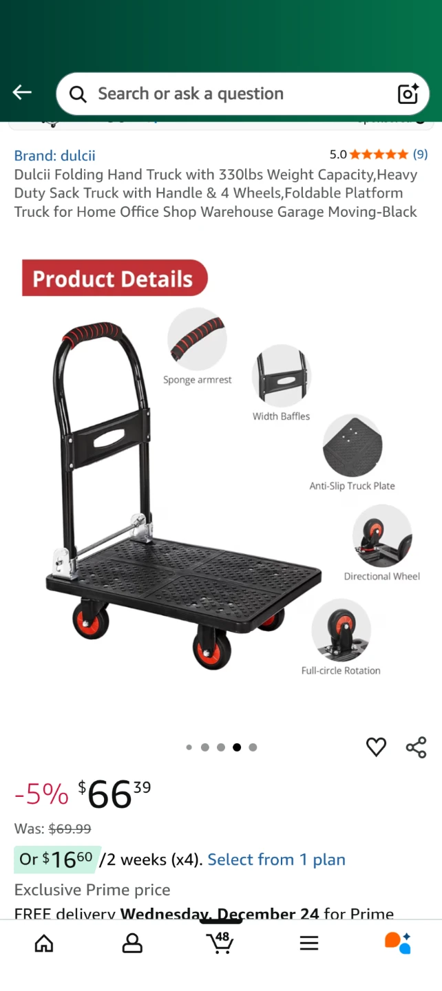 Dulcii Folding Hand Truck - Heavy Duty - photo 4